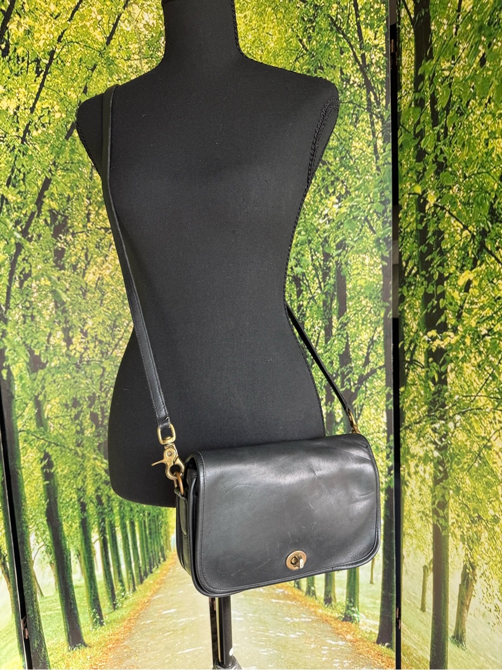 Vintage Coach 9755 Pocket Purse Black Glove Tanned Crossbody USA - Picture 9 of 12